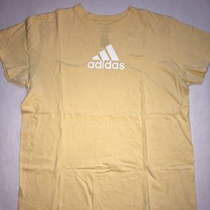 Adidas Men’s XL Light Yellow T-Shirt White Logo
